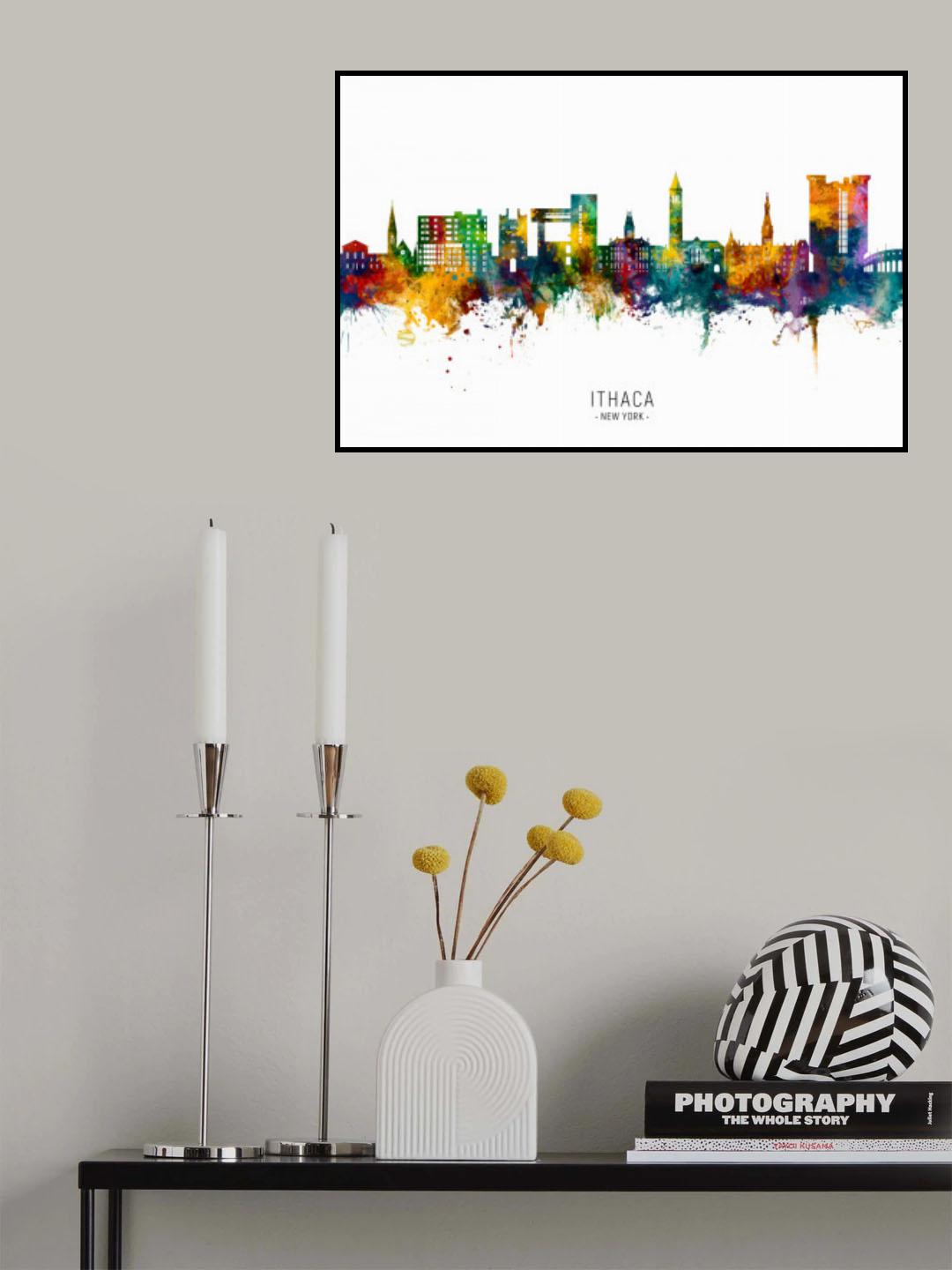 Ithaca New York Skyline Poster och Canvastavla