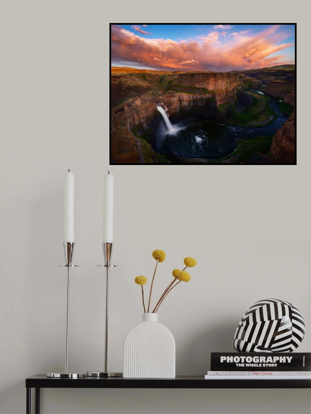 Palouse Falls at Sunset Poster och Canvastavla