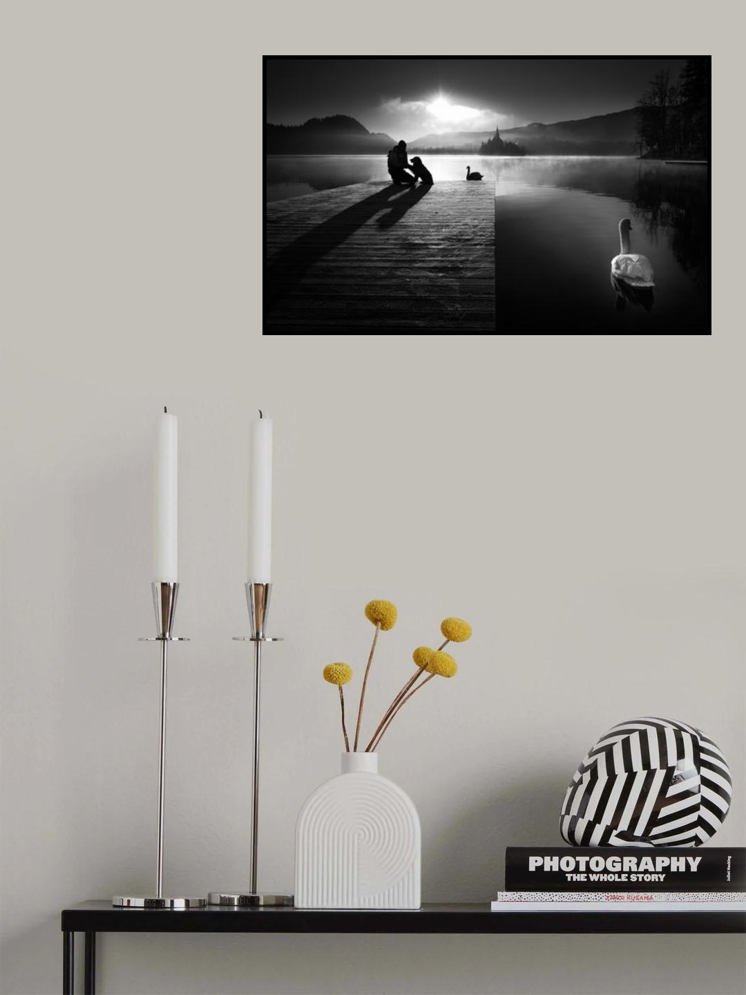 A peaceful morning at the lake Poster och Canvastavla
