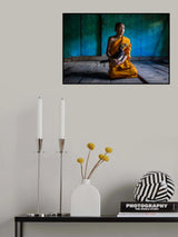 The Young Monk and his pet Hornbill Poster och Canvastavla