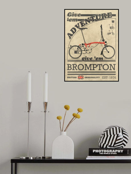 Brompton Bicycle Vintage Style Advert Poster och Canvastavla