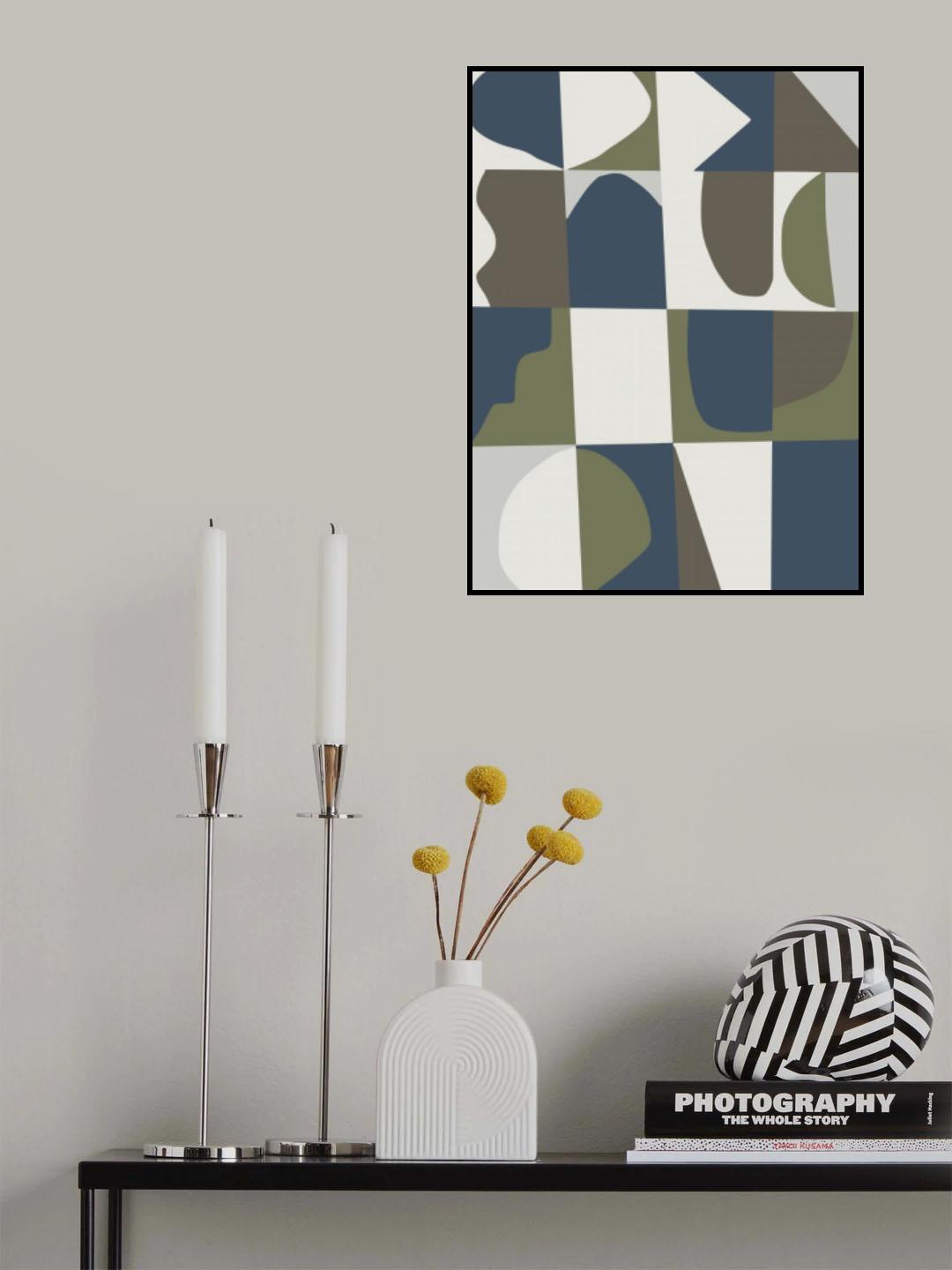 Mid Century Mosaic Poster och Canvastavla