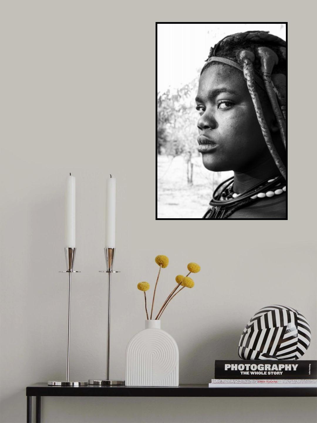 Mutwa girl, southern Angola (b&amp;w) Poster och Canvastavla