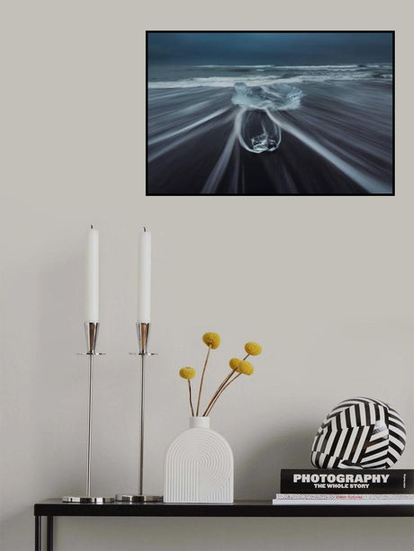 A diamond ice on the tiding beach Poster och Canvastavla