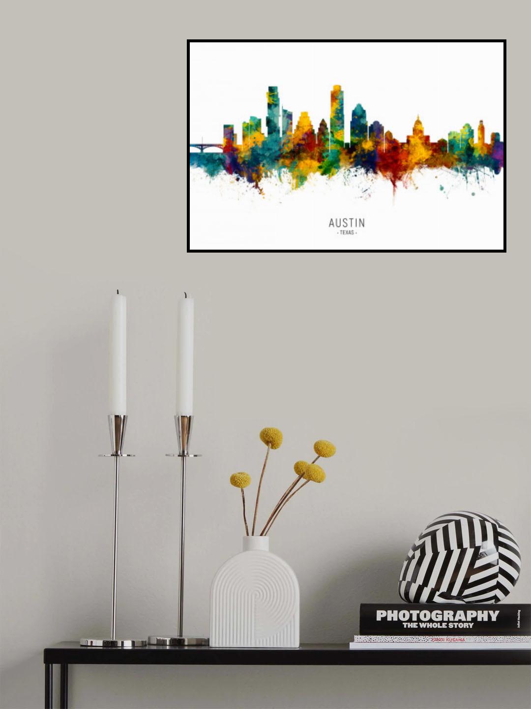 Austin Texas Skyline Poster och Canvastavla