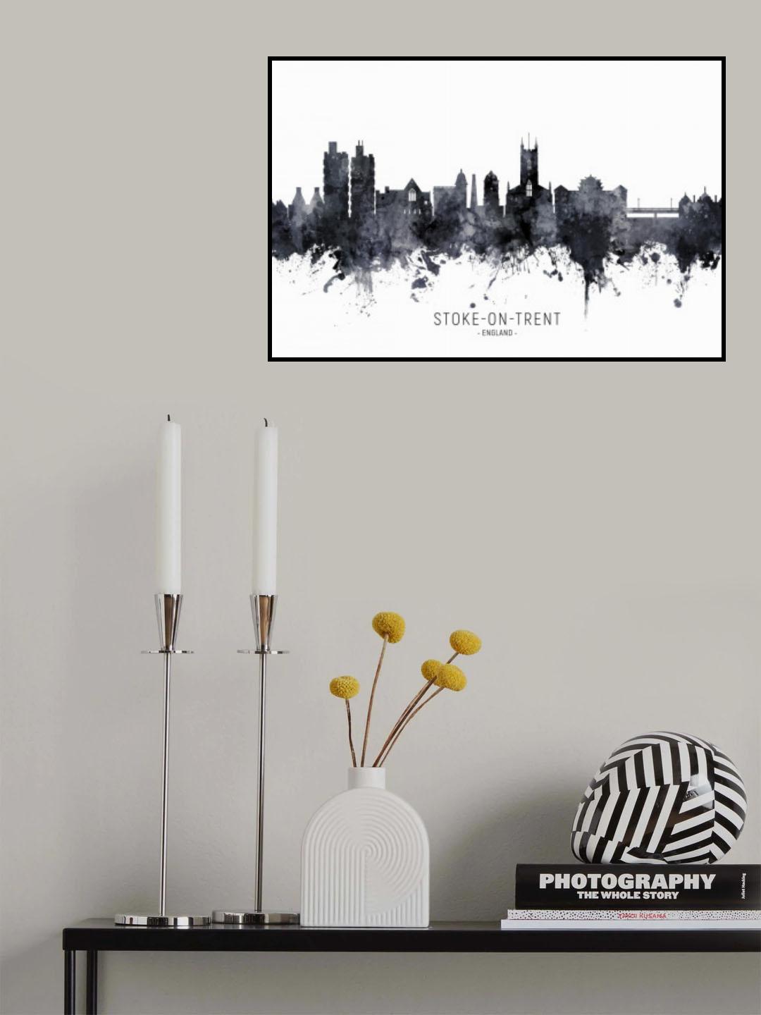 Stoke-on-Trent England Skyline Poster och Canvastavla