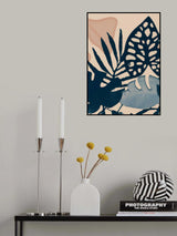 Powder Pink Leaves Poster och Canvastavla