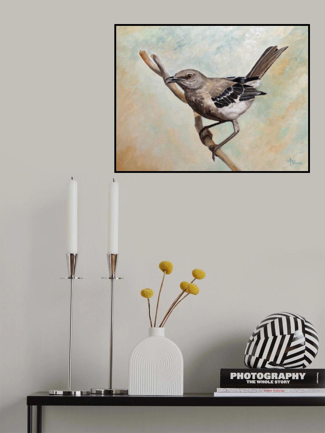 Sharp Eyed Mockingbird Poster och Canvastavla