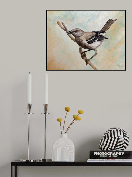 Sharp Eyed Mockingbird Poster och Canvastavla