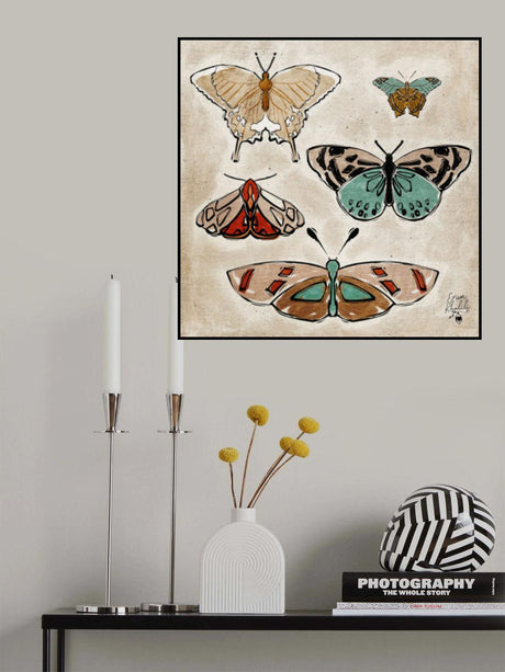 Vintage Butterflies Erum Khalili.png Poster och Canvastavla