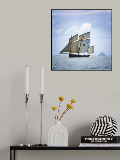 Boat, Bird and Mount Poster och Canvastavla