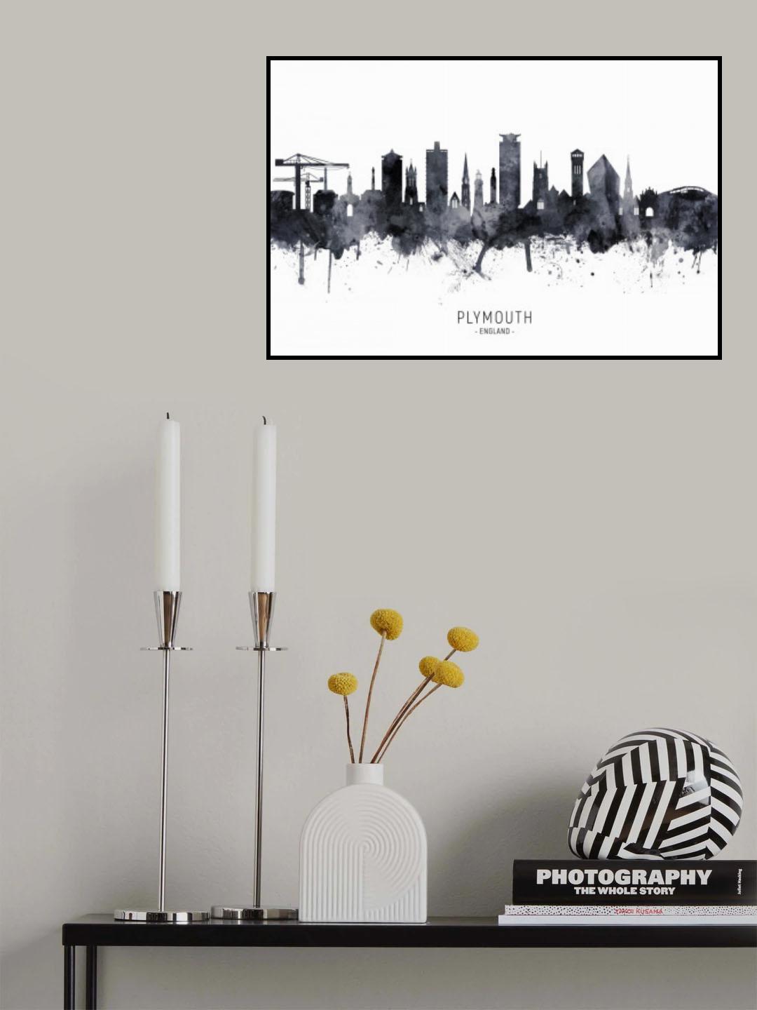 Plymouth England Skyline Poster och Canvastavla