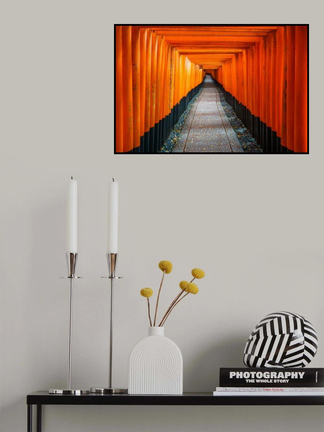 The Red Pathway of Fushimi Inari Gate Poster och Canvastavla