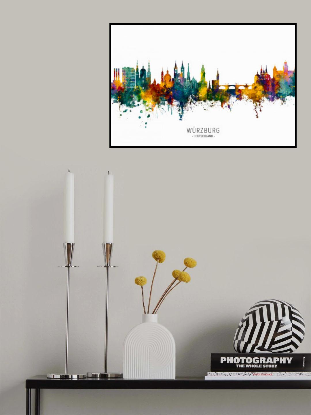 Würzburg Germany Skyline Poster och Canvastavla