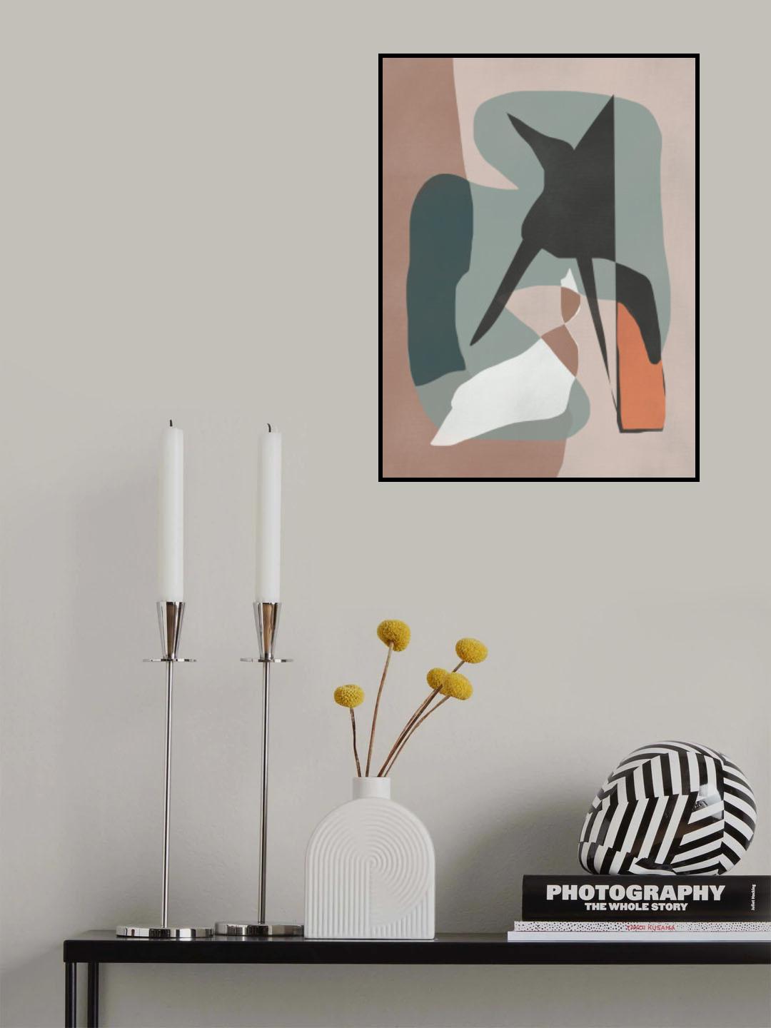 Neutral Abstract Cut Out Poster och Canvastavla