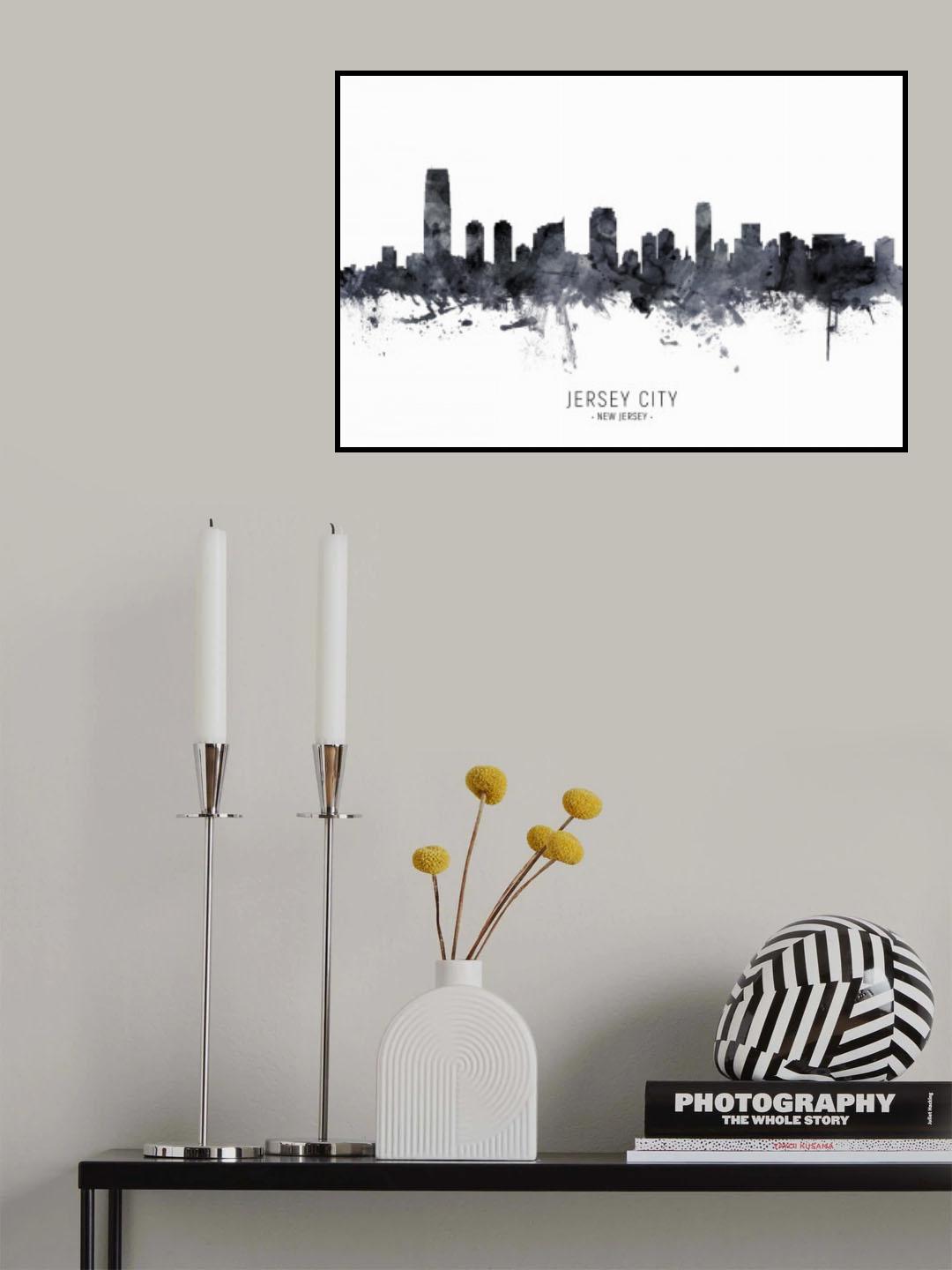 Jersey City New Jersey Skyline Poster och Canvastavla