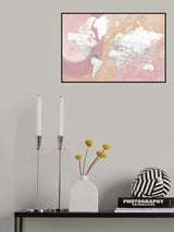 Detailed world map with cities Mizn Poster och Canvastavla