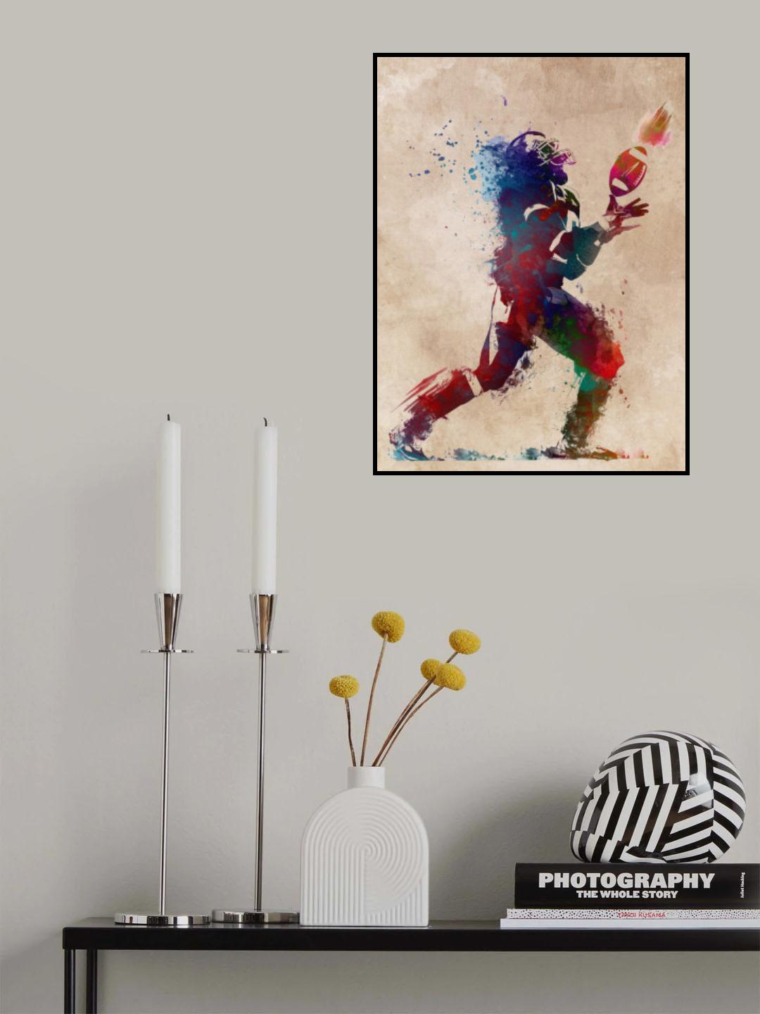 American Football Player Sport Art 2 Poster och Canvastavla