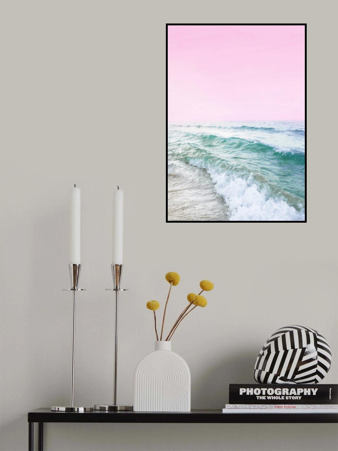 Pink Sky Beach Poster och Canvastavla