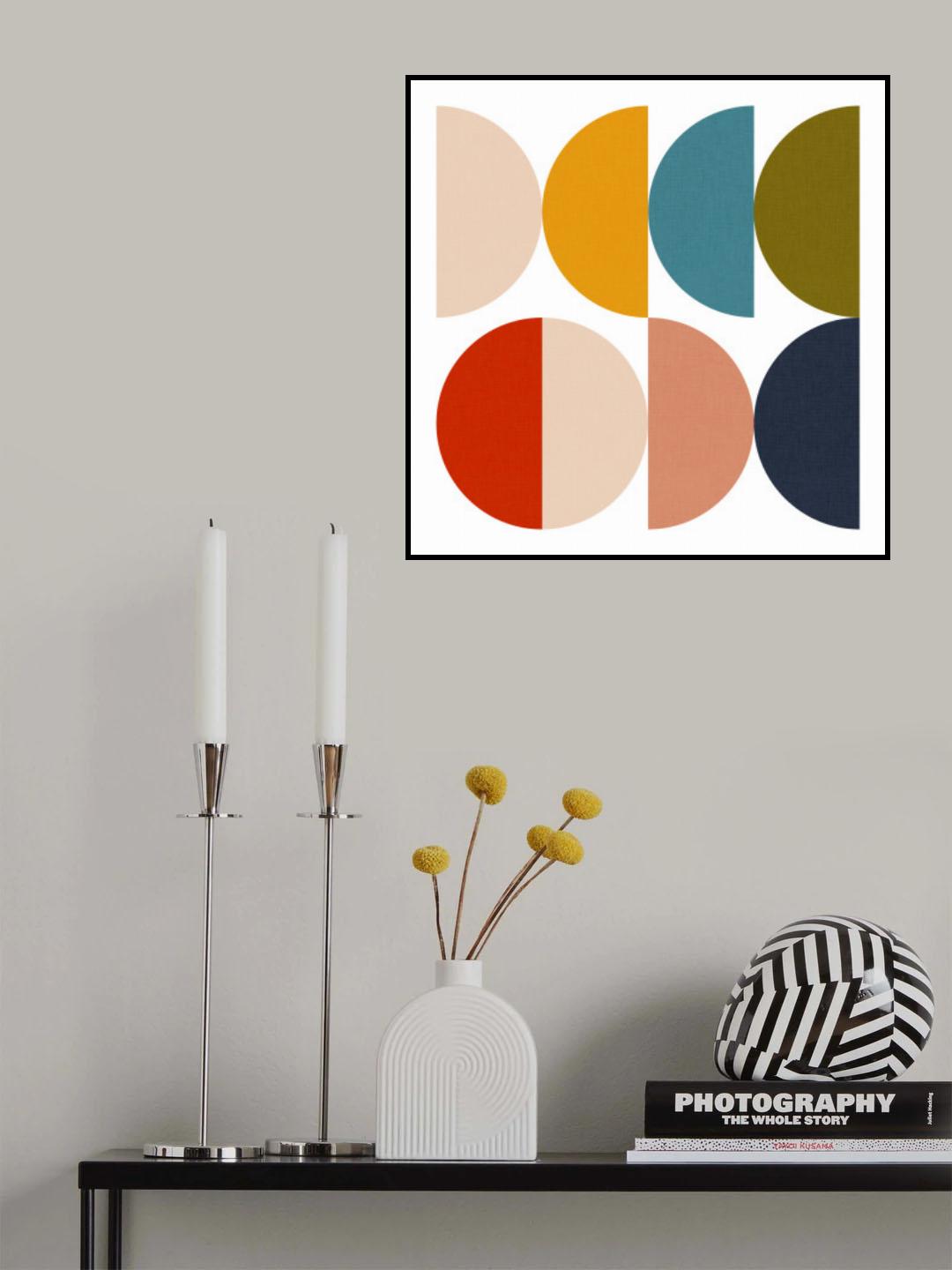 Mid Century Geometric Color Play Poster och Canvastavla