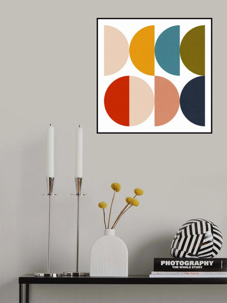 Mid Century Geometric Color Play Poster och Canvastavla