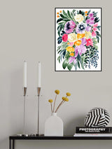 Urja loose floral watercolor bouquet Poster och Canvastavla