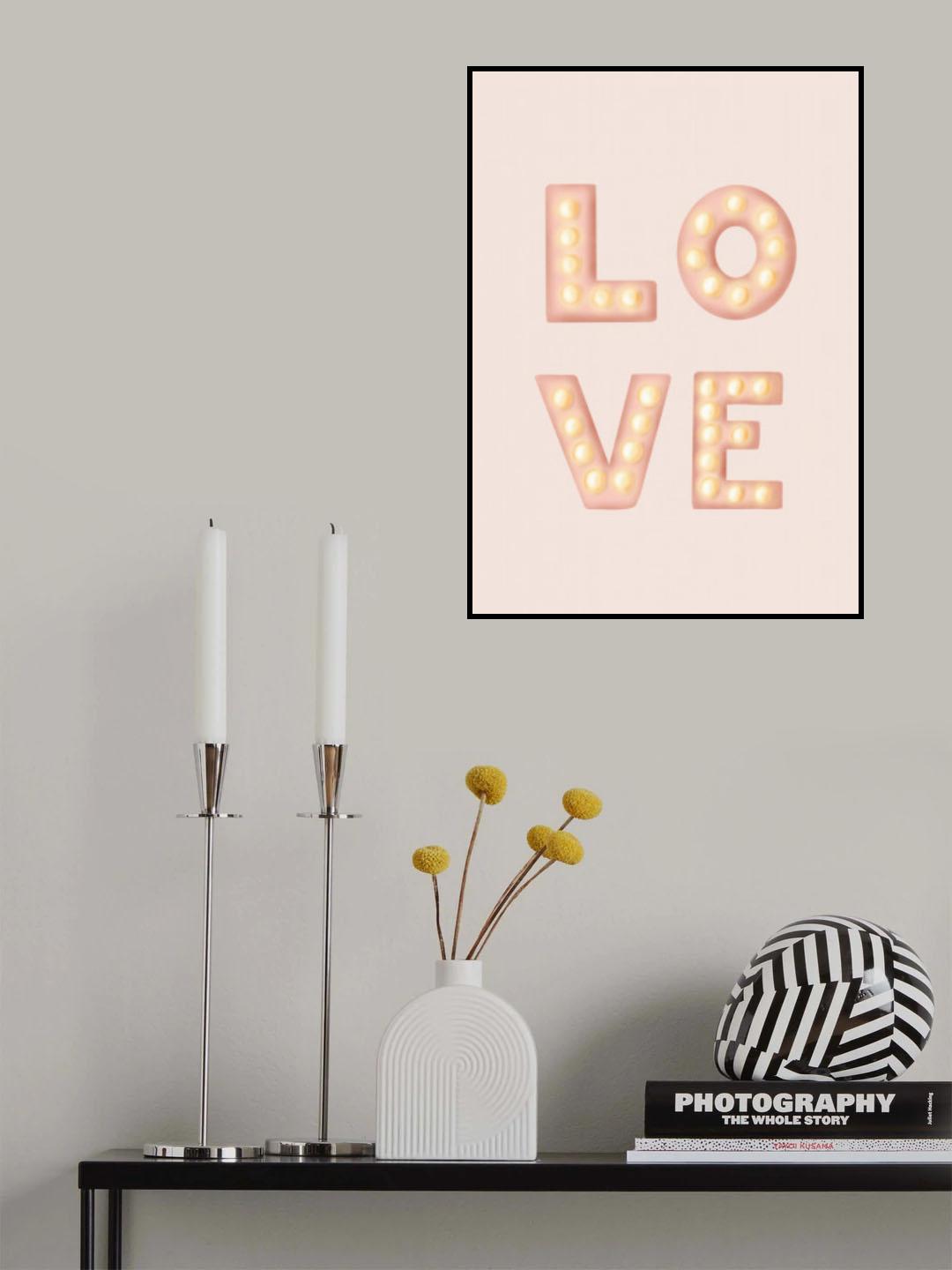 LOVE Light Letters Pink Poster och Canvastavla