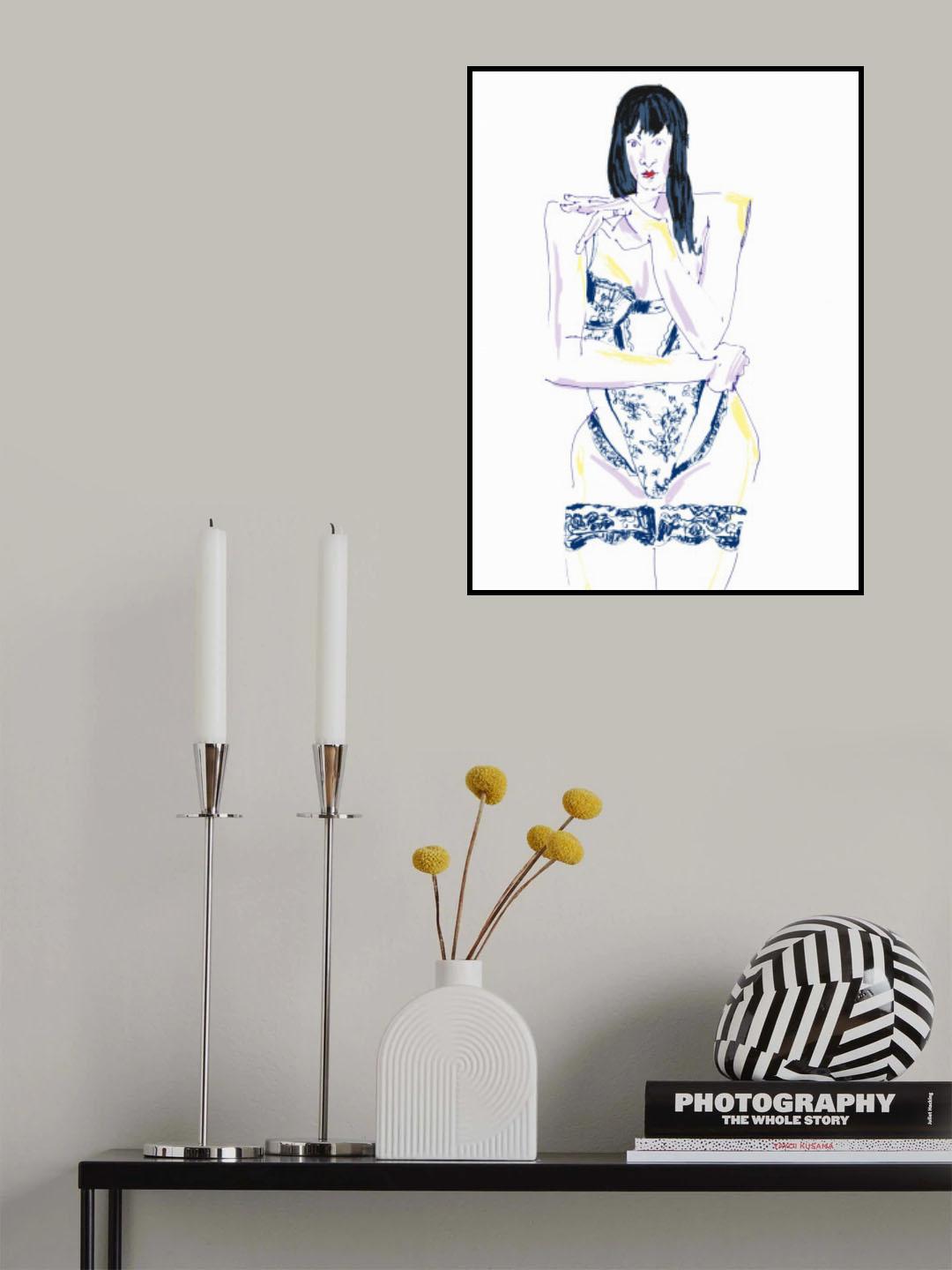 Girl In Lingerie Poster och Canvastavla