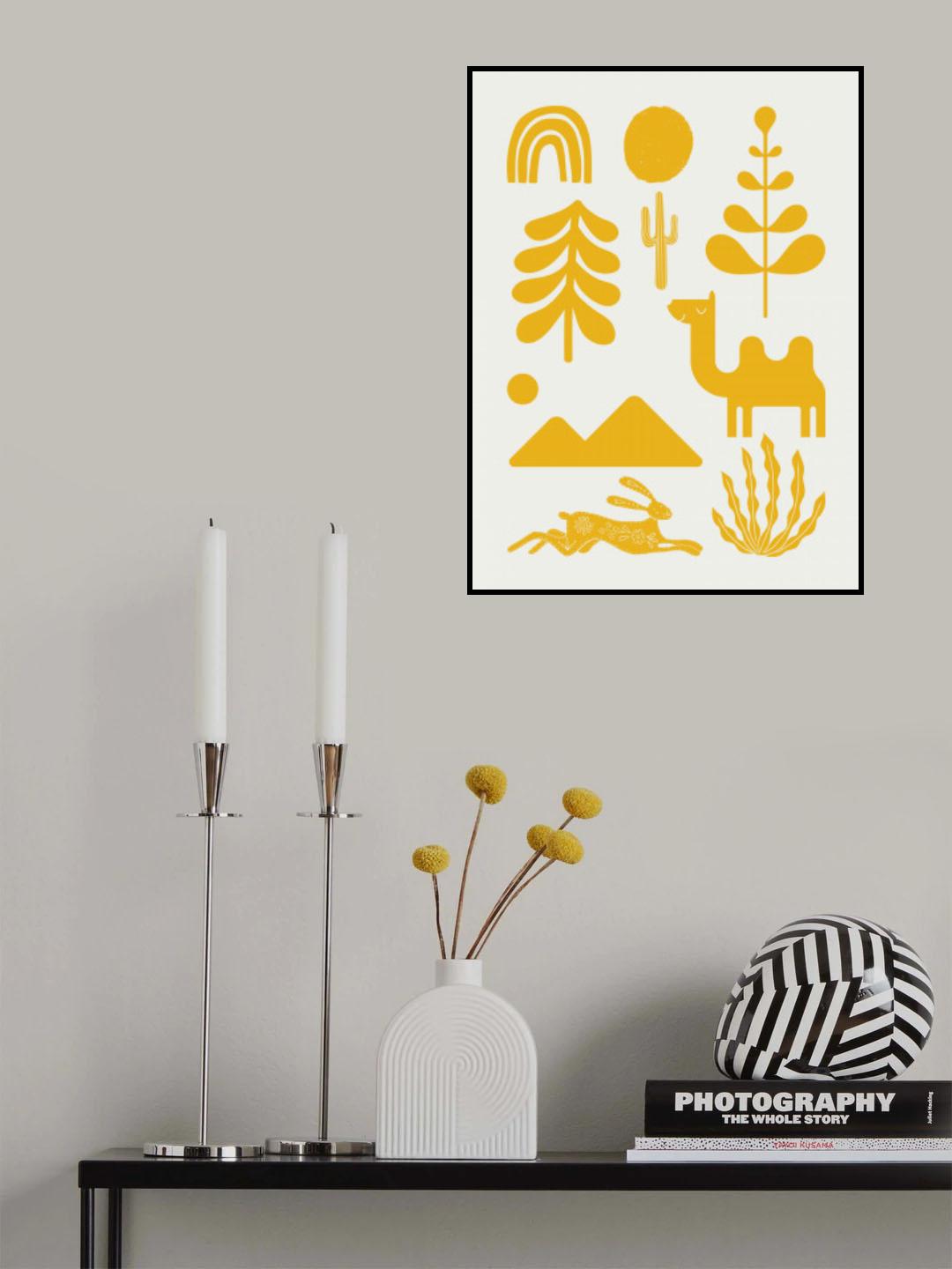 Scandinavian Ornaments In Yellow Poster och Canvastavla