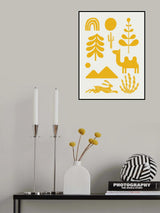Scandinavian Ornaments In Yellow Poster och Canvastavla