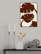 Monstera Canvas Brown Poster och Canvastavla