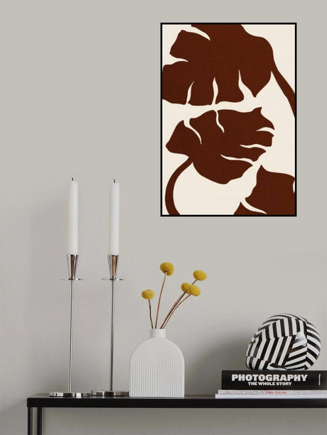 Monstera Canvas Brown Poster och Canvastavla