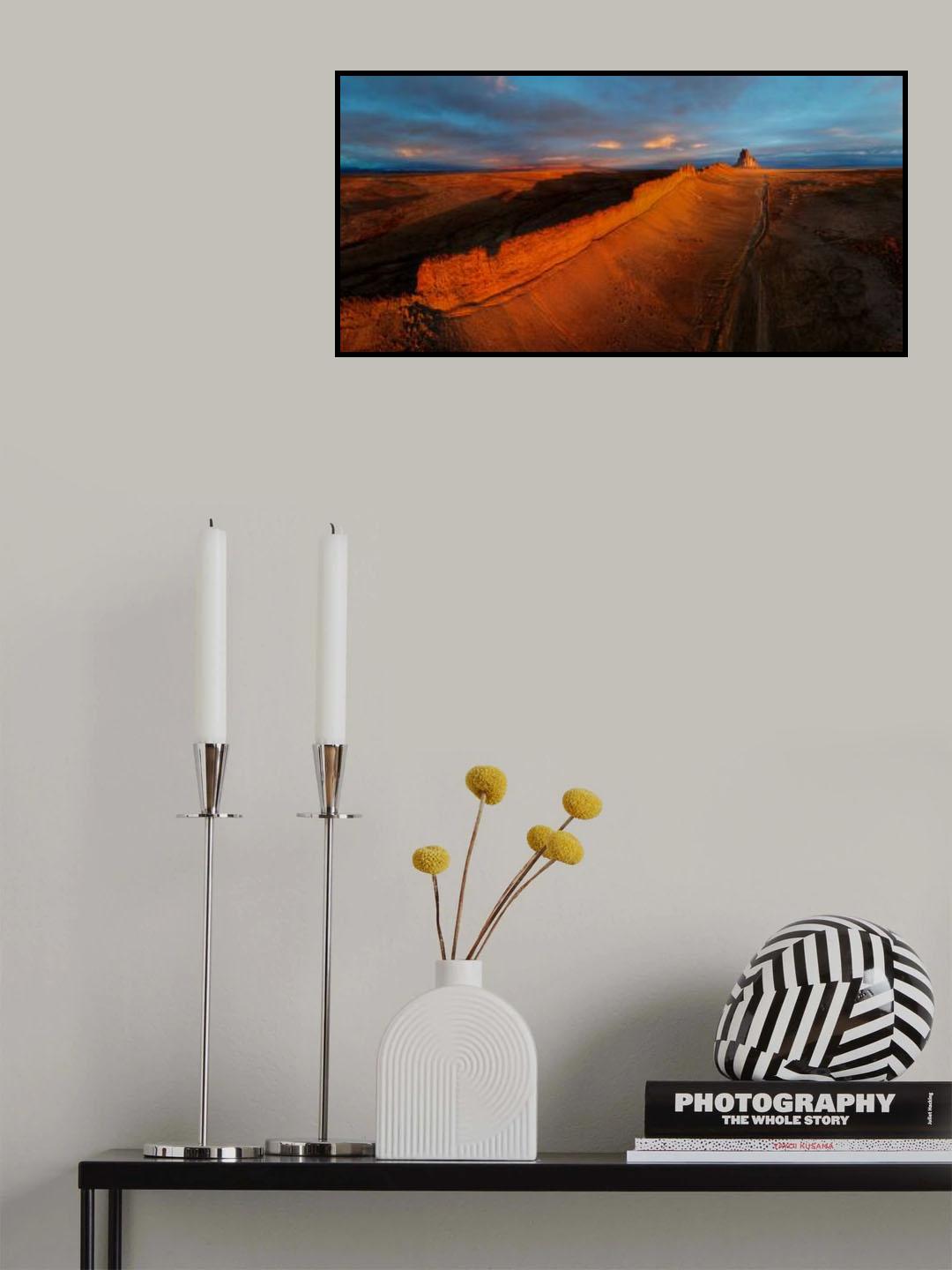 First Rays of Sun at Shiprock Poster och Canvastavla