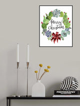 Cacti and succulent merry Christmas wreath Poster och Canvastavla