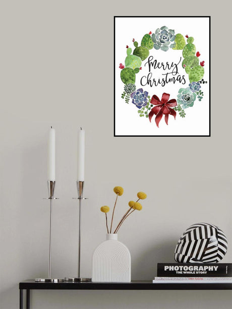 Cacti and succulent merry Christmas wreath Poster och Canvastavla