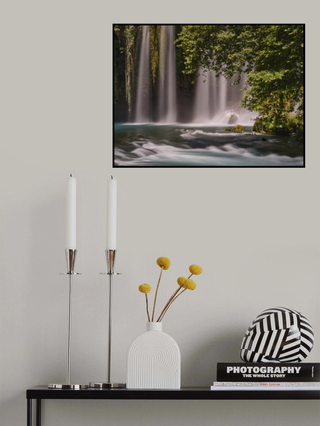 beautiful waterfall in the mountain Poster och Canvastavla