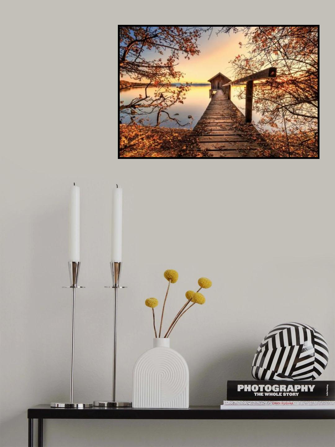 Autumn at the lake Poster och Canvastavla