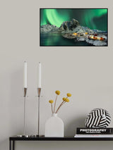 Hamnoy Aurora borealis Poster och Canvastavla