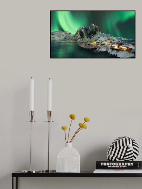 Hamnoy Aurora borealis Poster och Canvastavla
