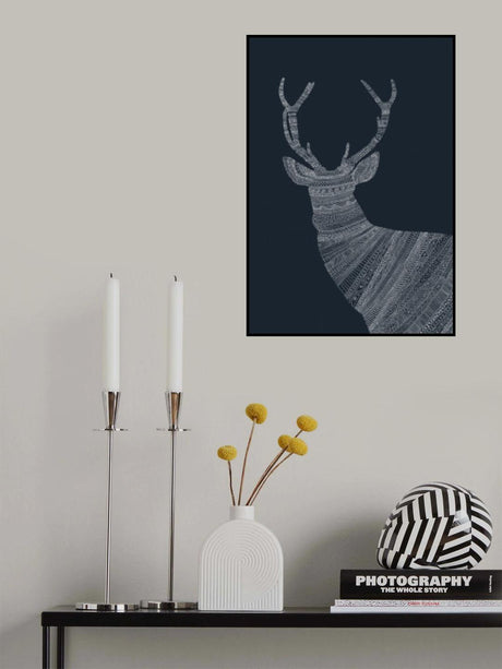 Stag Blue Poster och Canvastavla