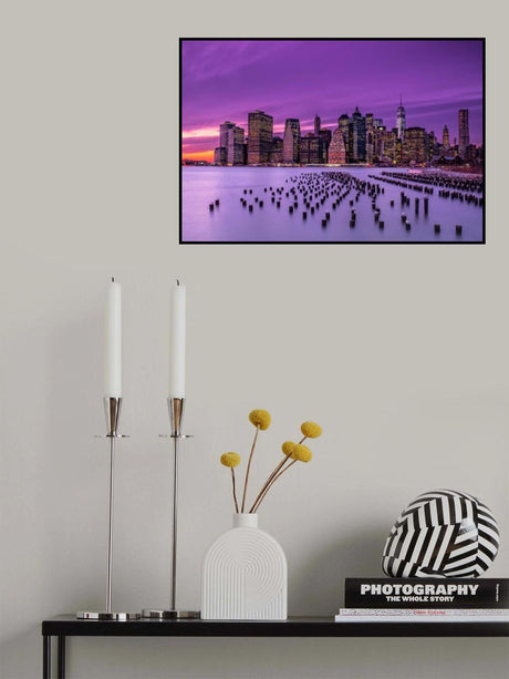 New York Violet Sunset Poster och Canvastavla