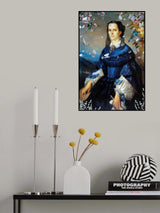 Lady Blue Hummingbird Blooms Poster och Canvastavla