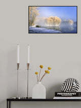 Morning fog and rime in Kuerbin Poster och Canvastavla