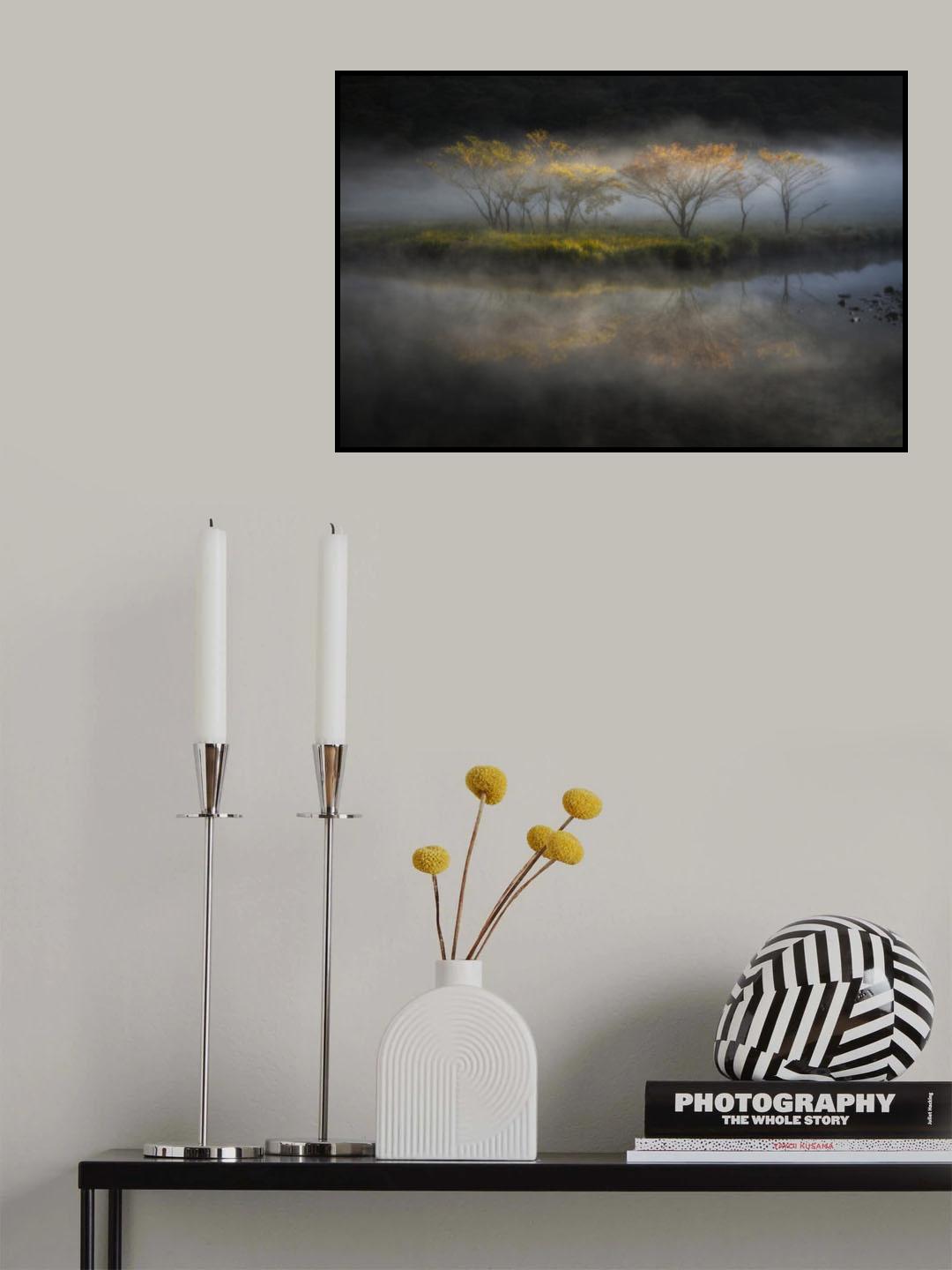 At the lakeside deepening in autumn Poster och Canvastavla