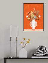 Flowers in Vase, Red Poster och Canvastavla