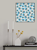 Circles Galore Blue Gray Geometric Poster och Canvastavla
