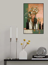 Bottles And Flowers Poster och Canvastavla