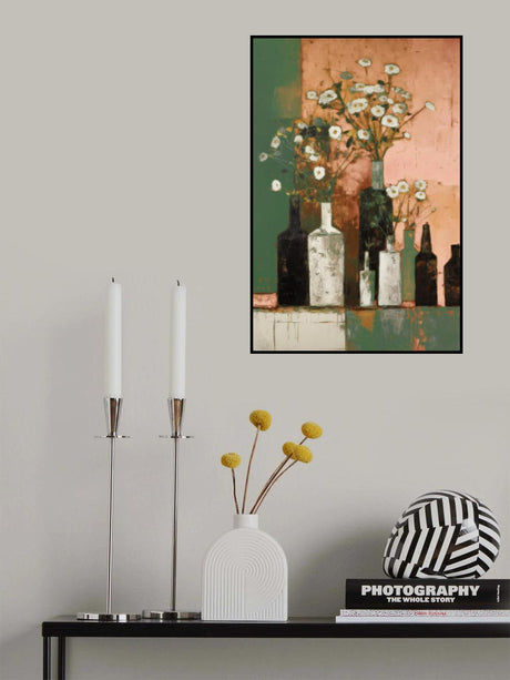 Bottles And Flowers Poster och Canvastavla