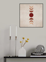 Bej Moon Phases Poster och Canvastavla