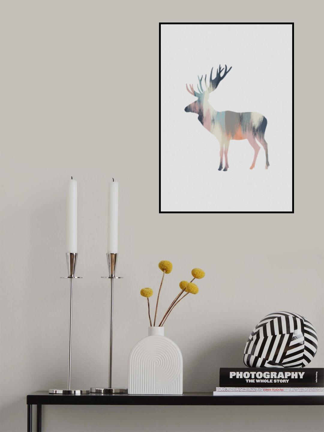 Pastel Moose Poster och Canvastavla